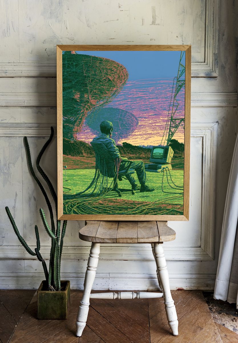Retro Sci-Fi Observatory Poster. — room view 1