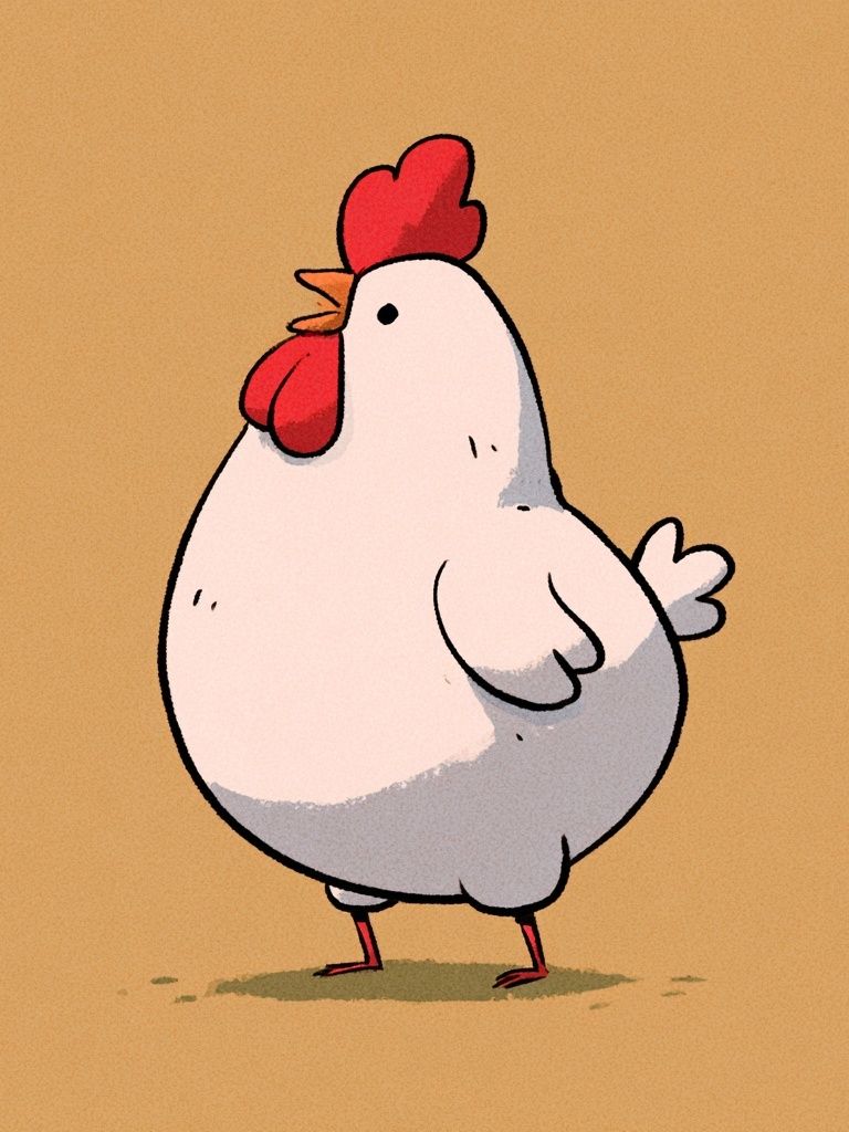 Cute Chicken Cartoon Print. poster detail