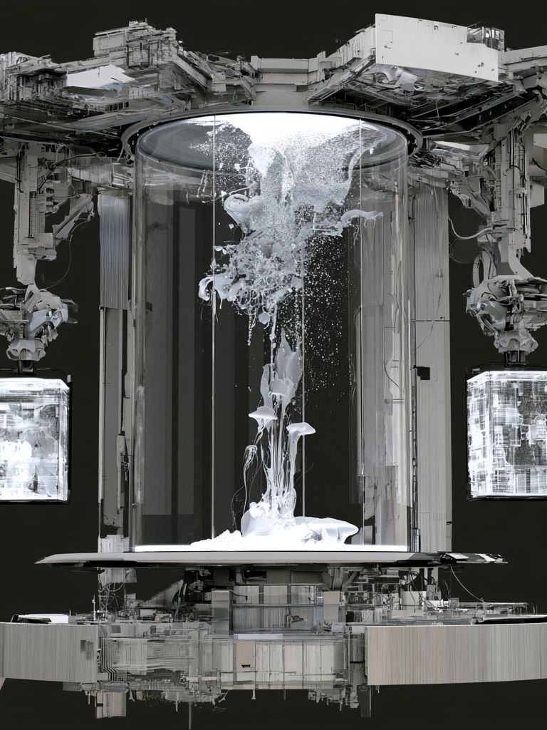 Futuristic Monochrome Machine Poster. poster detail
