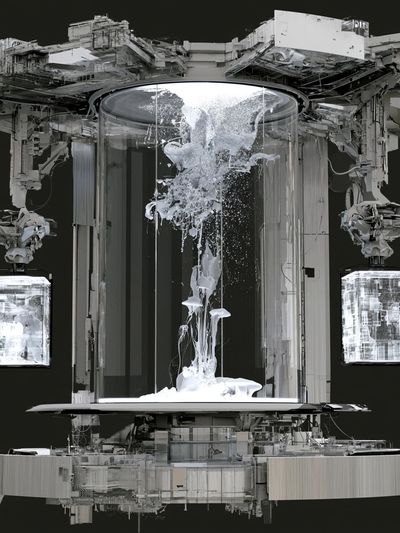 Futuristic Monochrome Machine Poster. poster