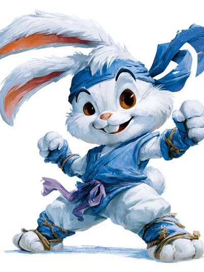 Ninja Bunny Cartoon Print. poster print