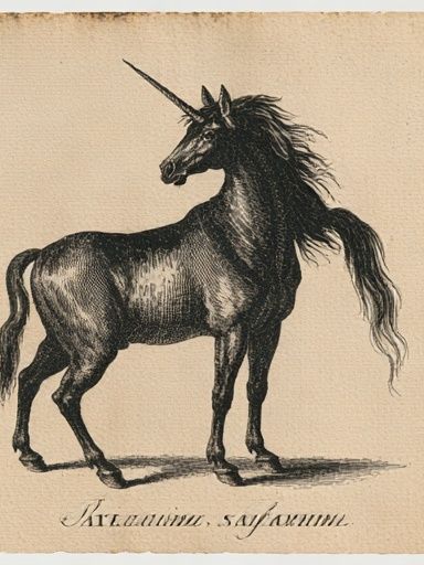 Unicorn Vintage Illustration Poster. poster detail