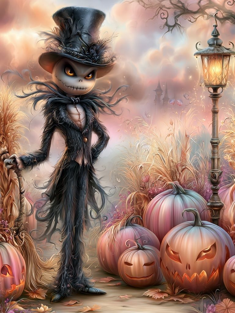 Jack Skellington Halloween Illustration Poster. poster detail