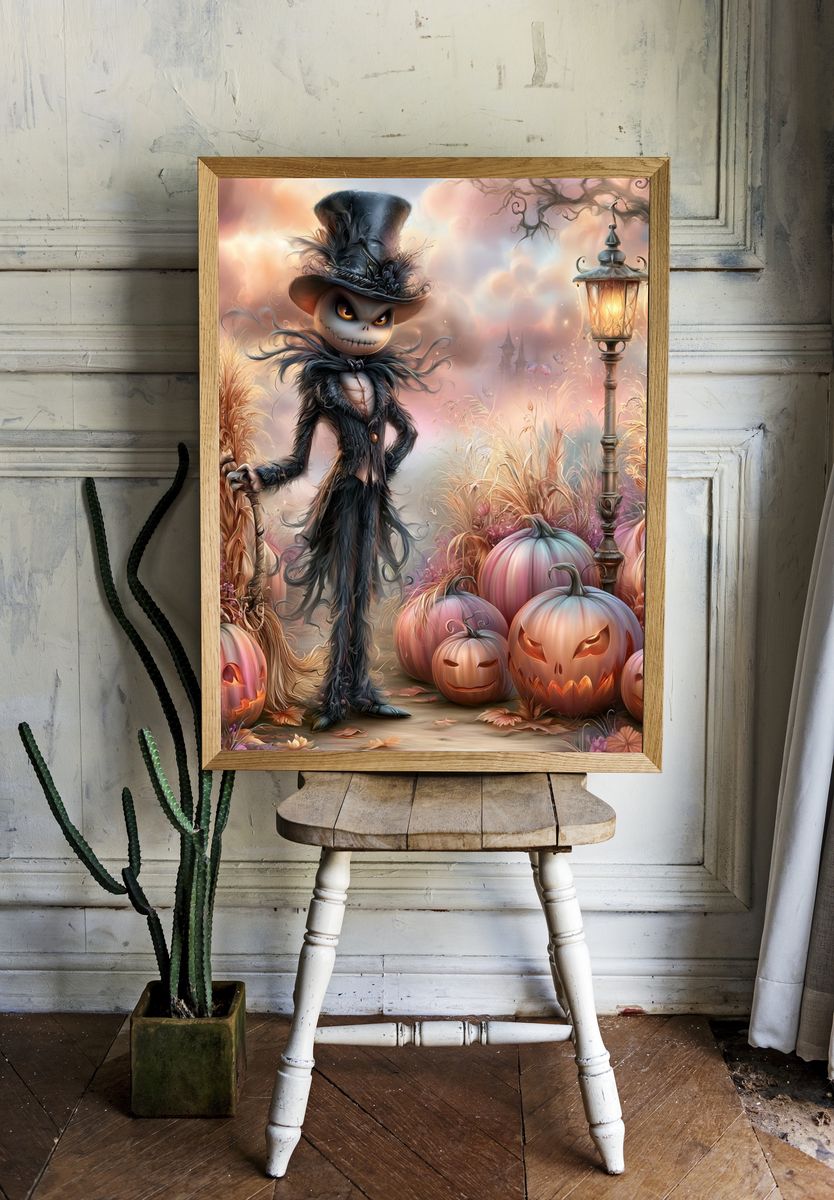 Jack Skellington Halloween Illustration Poster. room preview
