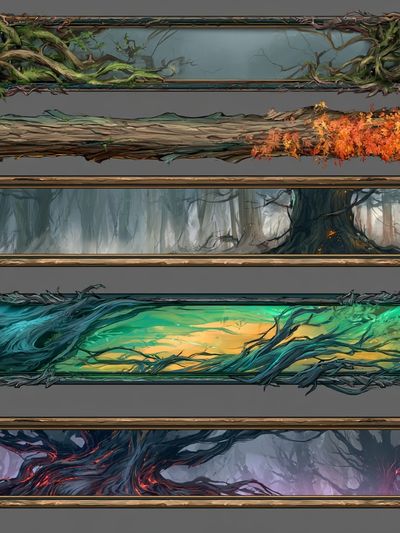 Enchanted Forest Banners Illustration Print.