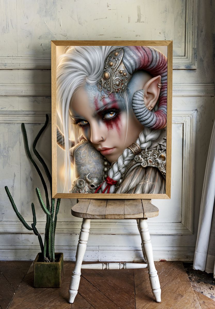 Fantastical Crab Creature Illustration Poster. — room view 1