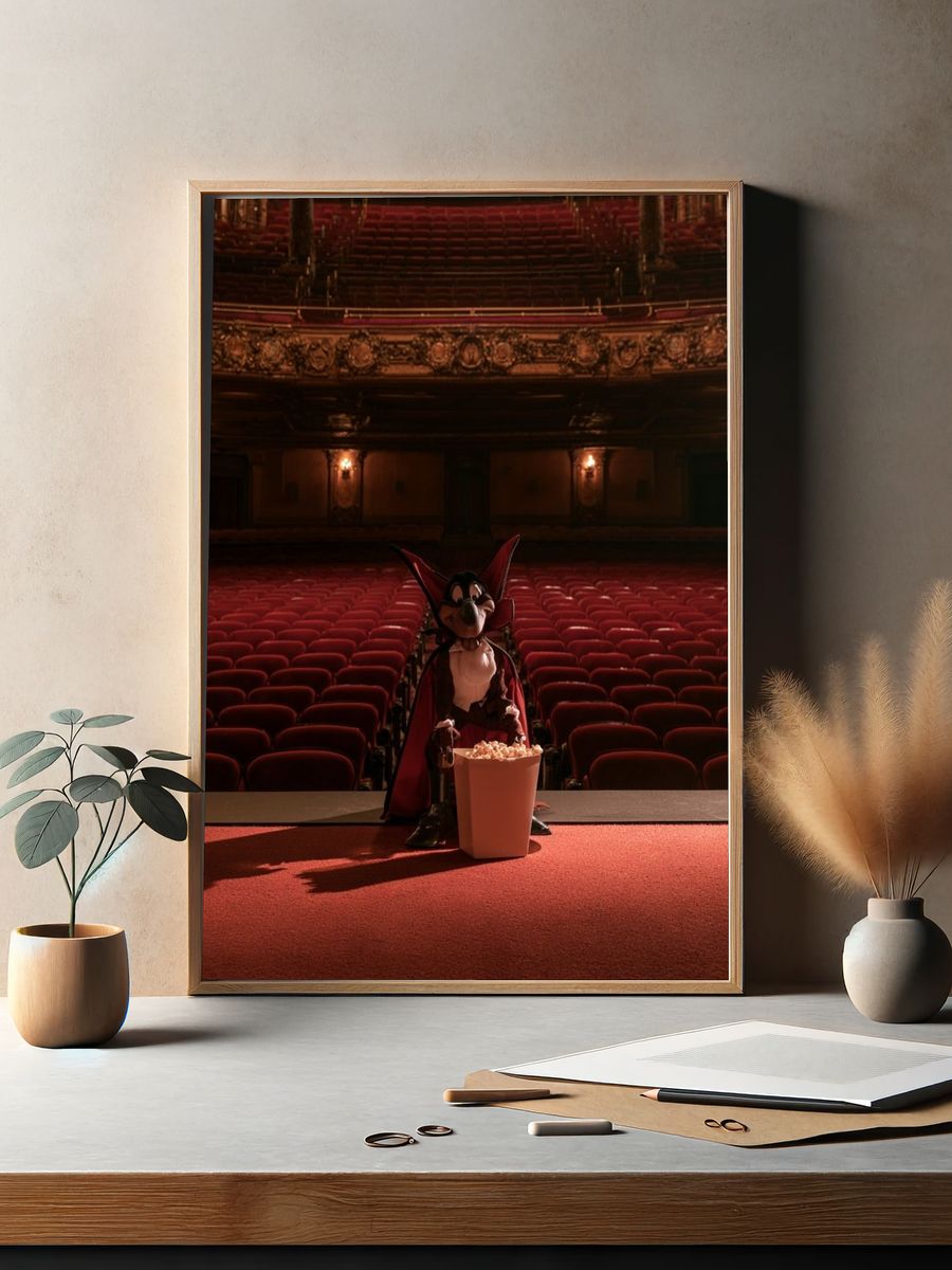 Theatre Vampire Cartoon Poster. — room view 2