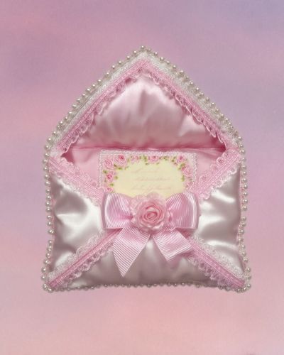 Pink Satin Envelope Illustration Print. poster print