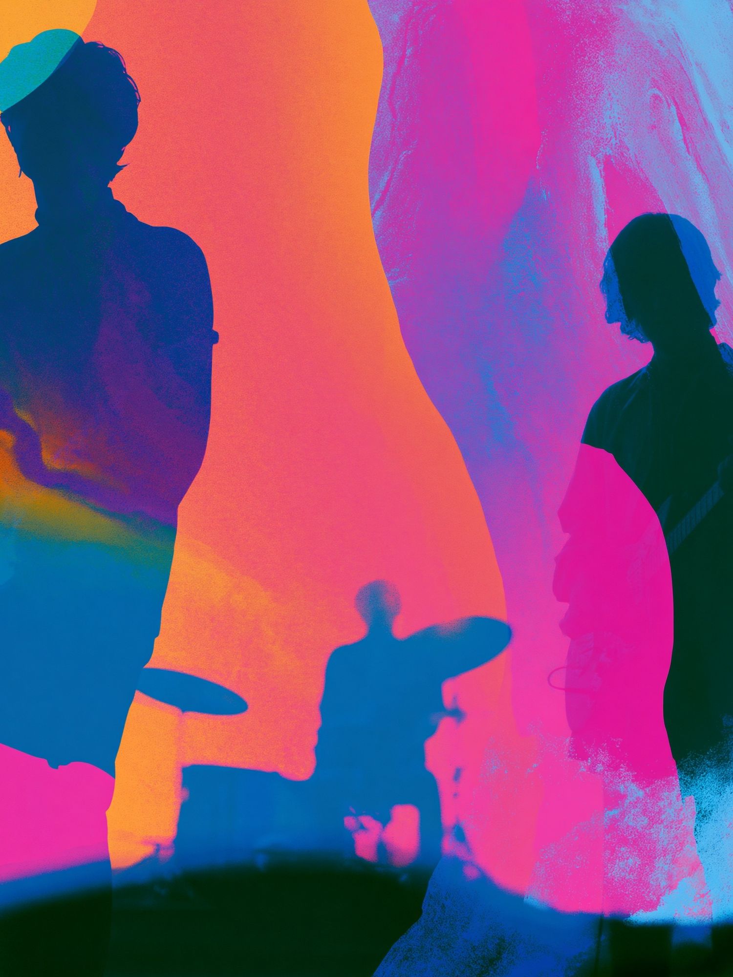 Neon Band Silhouettes Illustration Poster. poster — illustration art