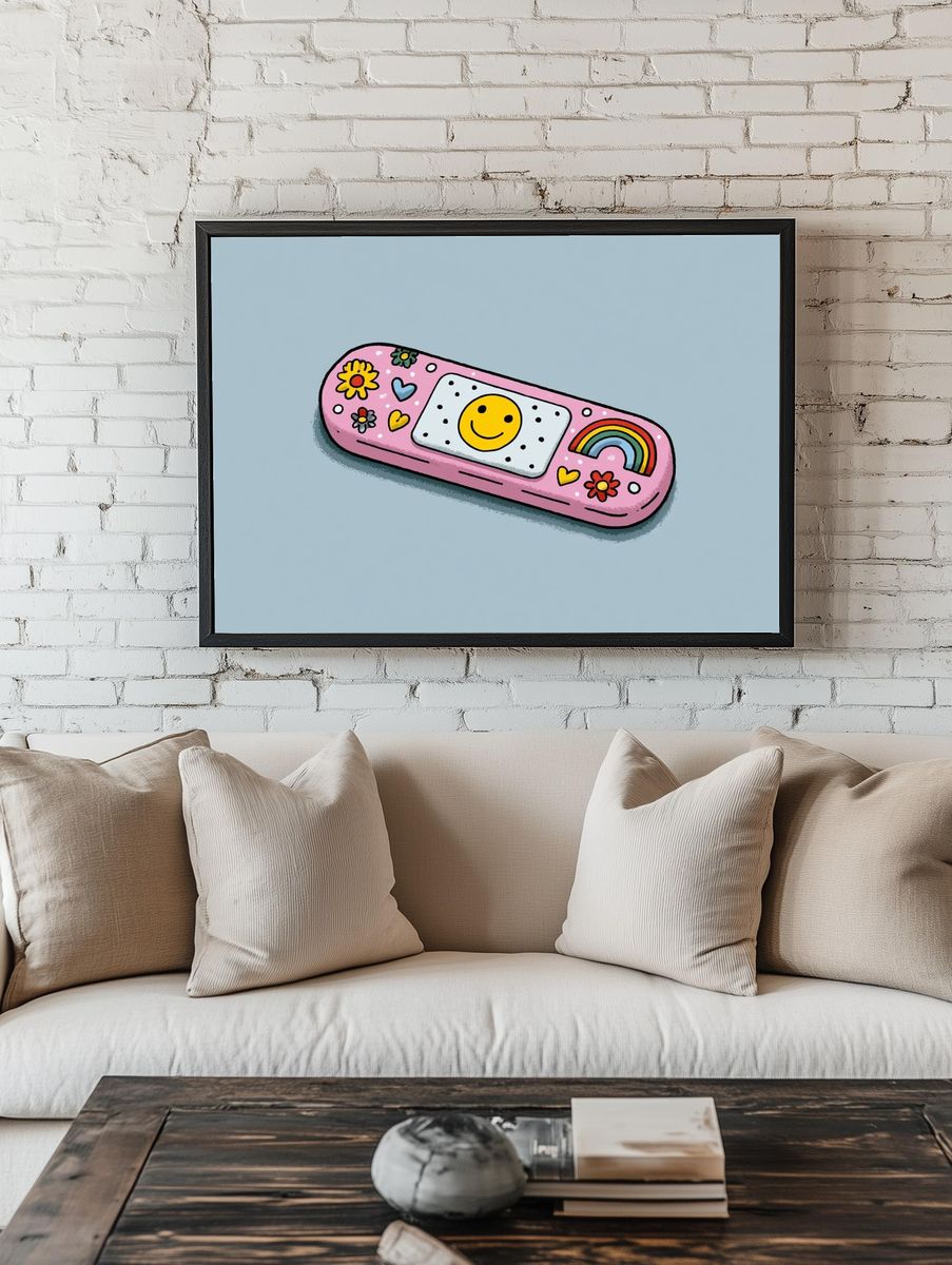 Cute Bandage Illustration Poster. room preview