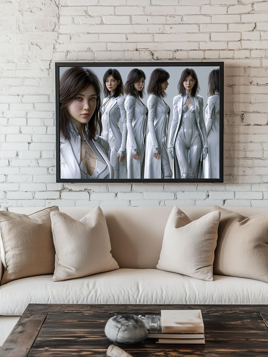 Futuristic Woman Character Study Poster. — room view 1