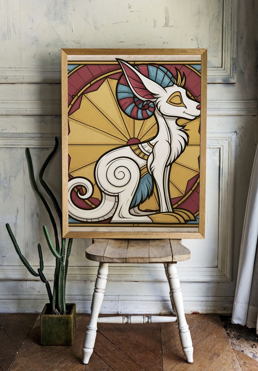 Stained Glass Dragon Poster. room preview