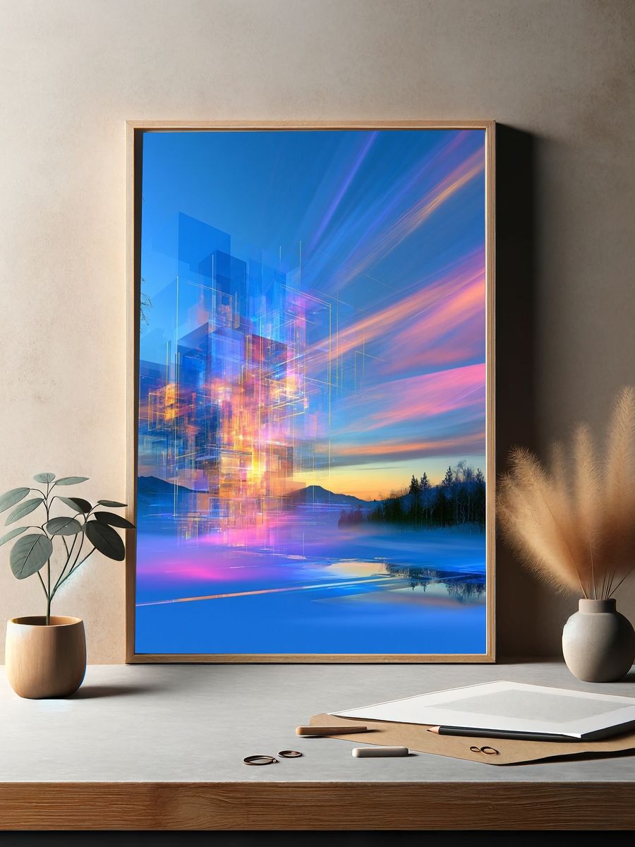 Aurora Glacier Abstract Print. — room view 2
