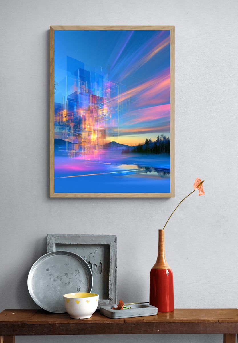 Aurora Glacier Abstract Print. — room view 3