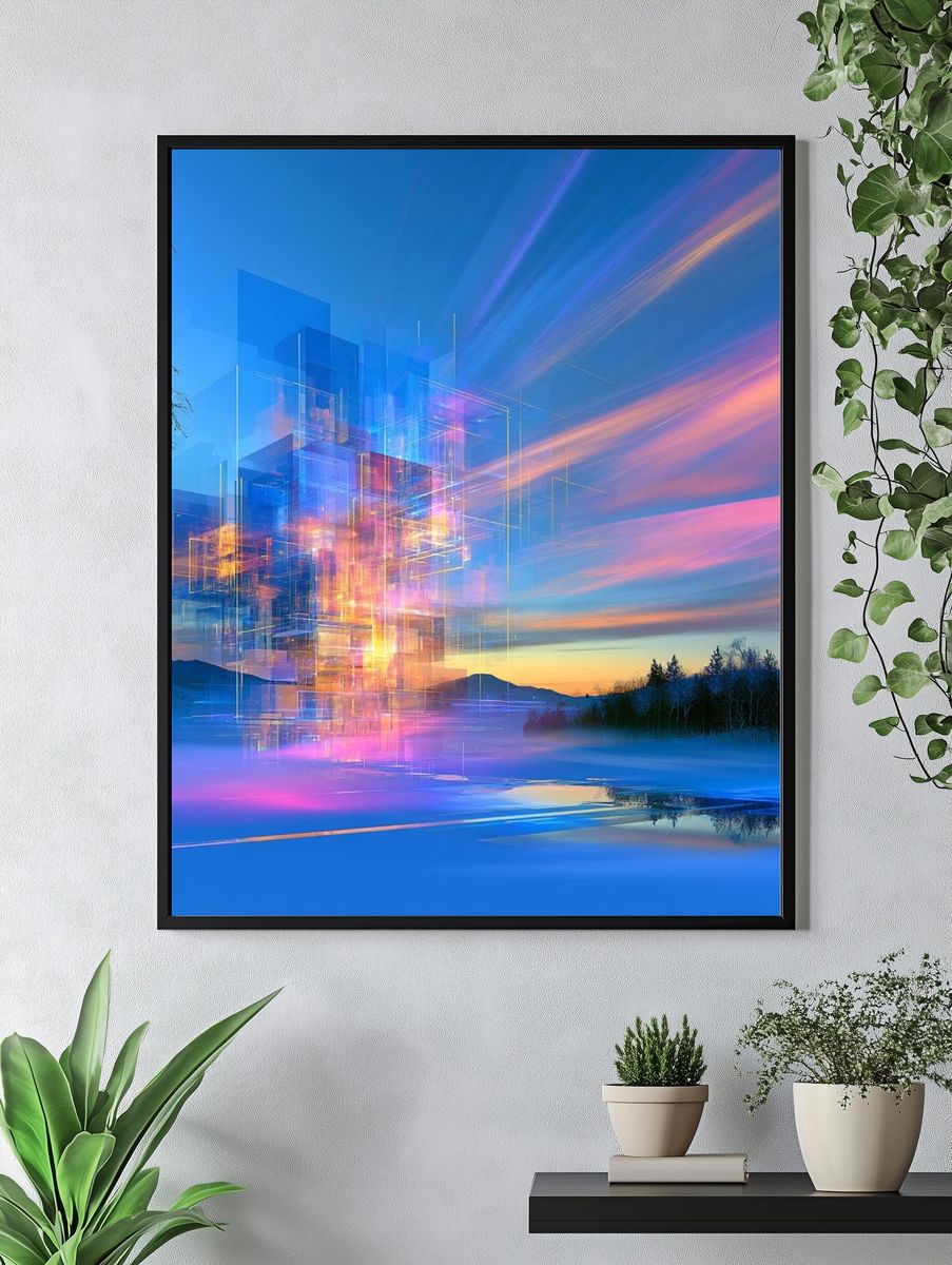 Aurora Glacier Abstract Print. — room view 4