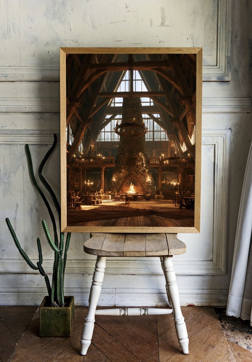 Medieval Great Hall Interior Poster. room preview