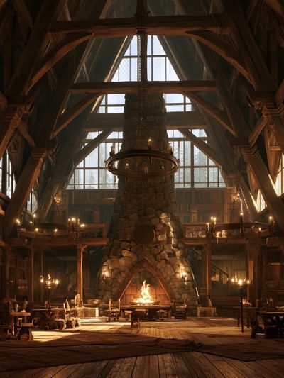 Medieval Great Hall Interior Poster. poster