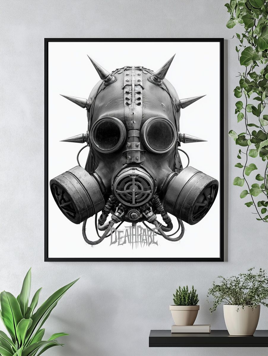 Deathrabe Gas Mask Illustration Poster. — room view 4