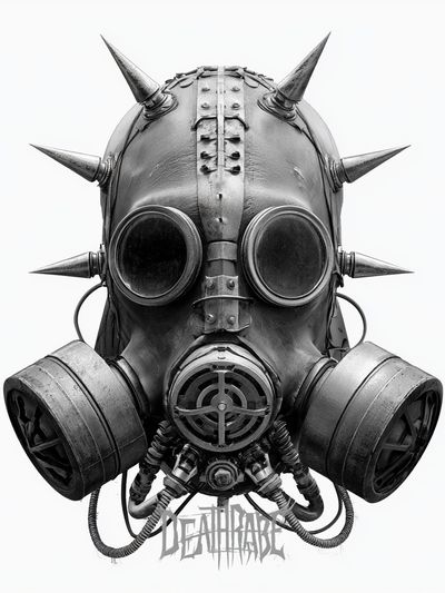 Deathrabe Gas Mask Illustration Poster. poster