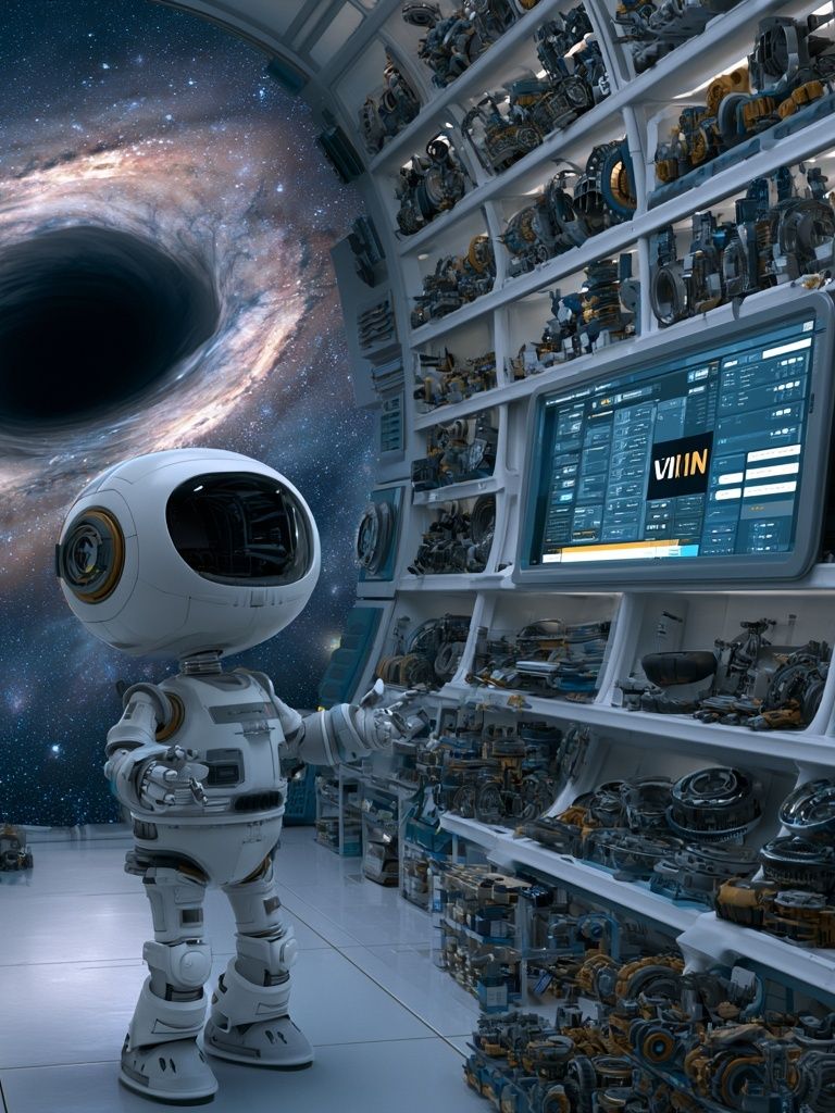 Astronaut Workshop Black Hole Poster. poster — illustration art