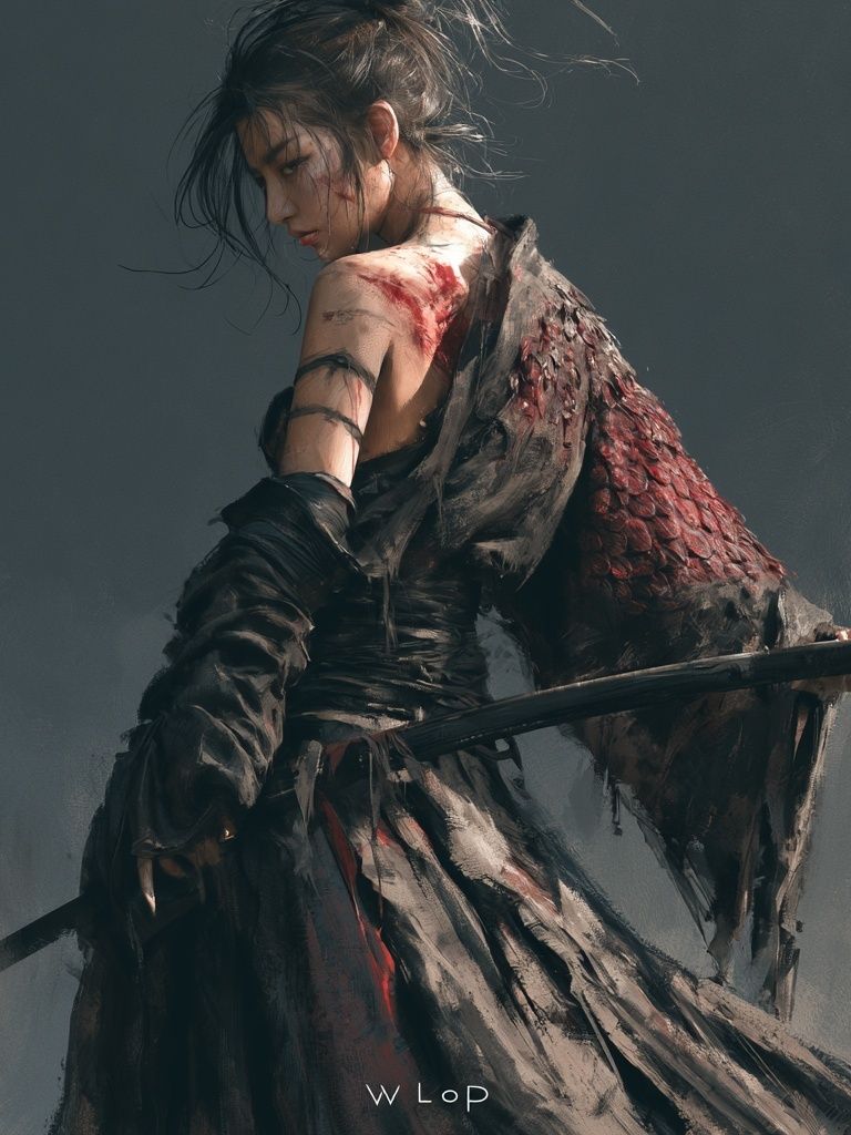 Warrior Woman Digital Art Poster. poster — illustration art
