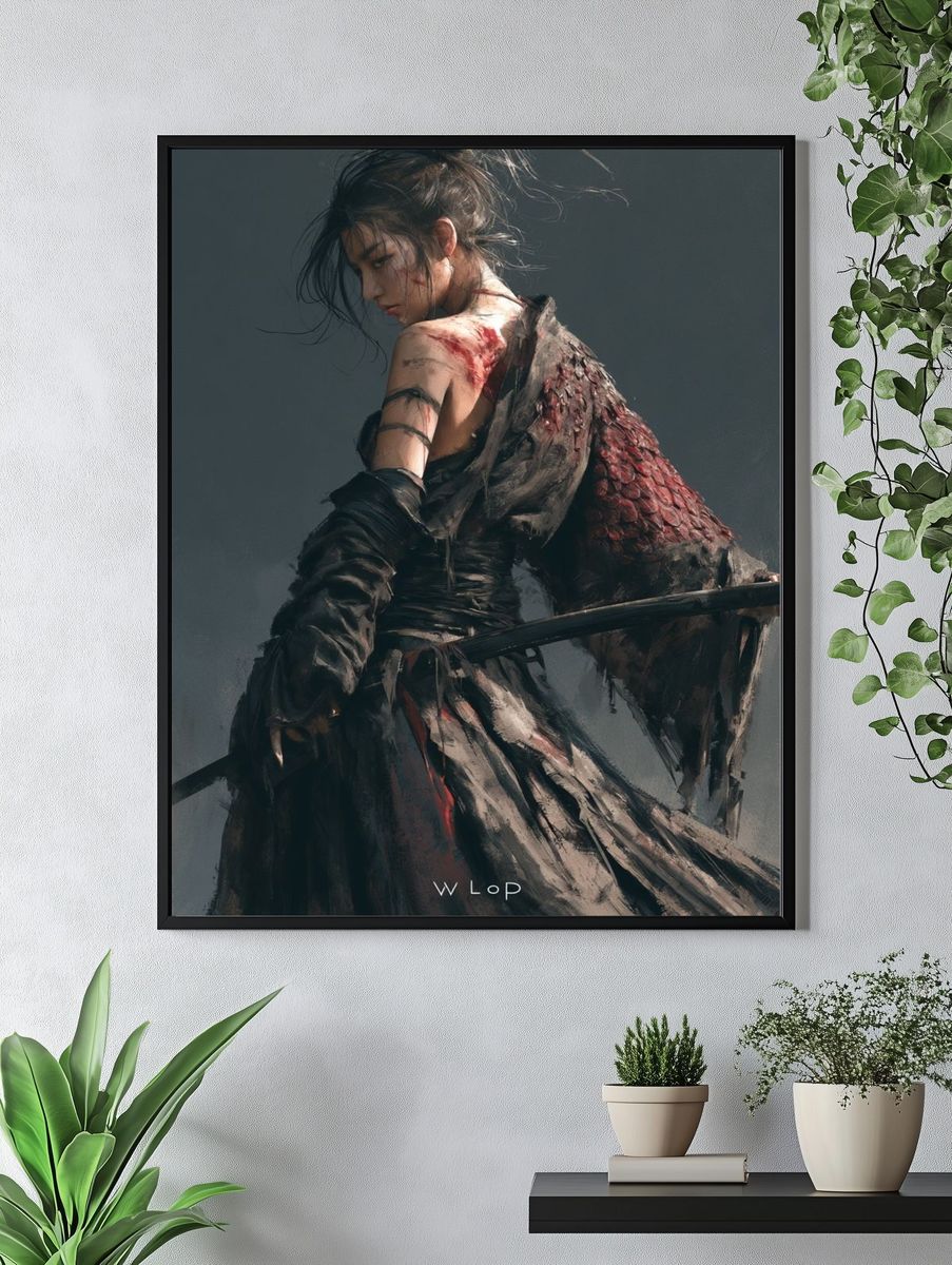 Warrior Woman Digital Art Poster. — room view 4