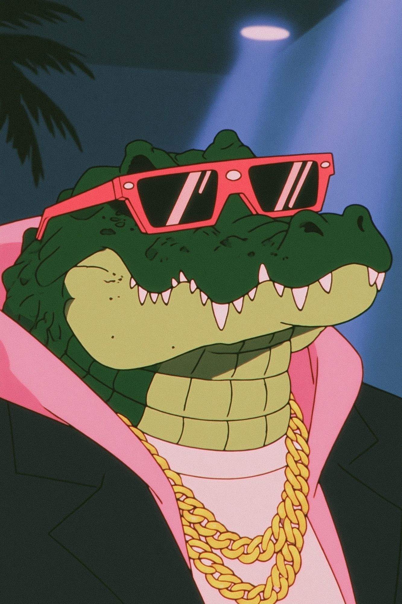 Crocodile in Shades Cartoon Poster. poster detail