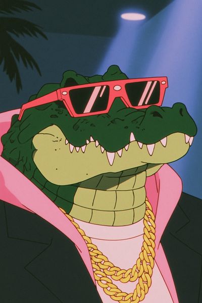 Crocodile in Shades Cartoon Poster. poster