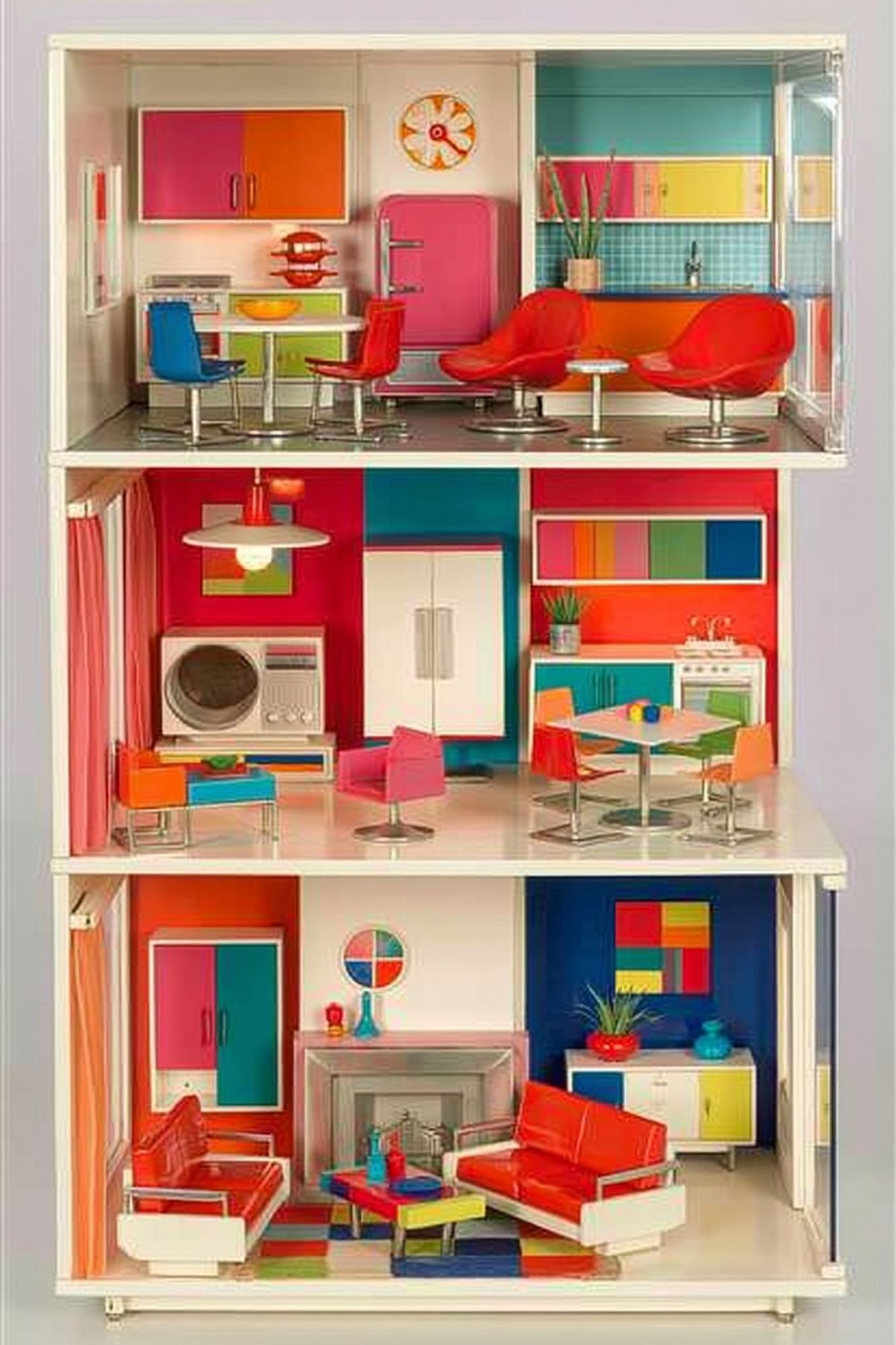Colorful Dollhouse Interior Poster. poster detail