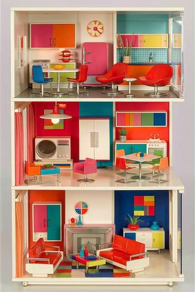 Colorful Dollhouse Interior Poster. poster