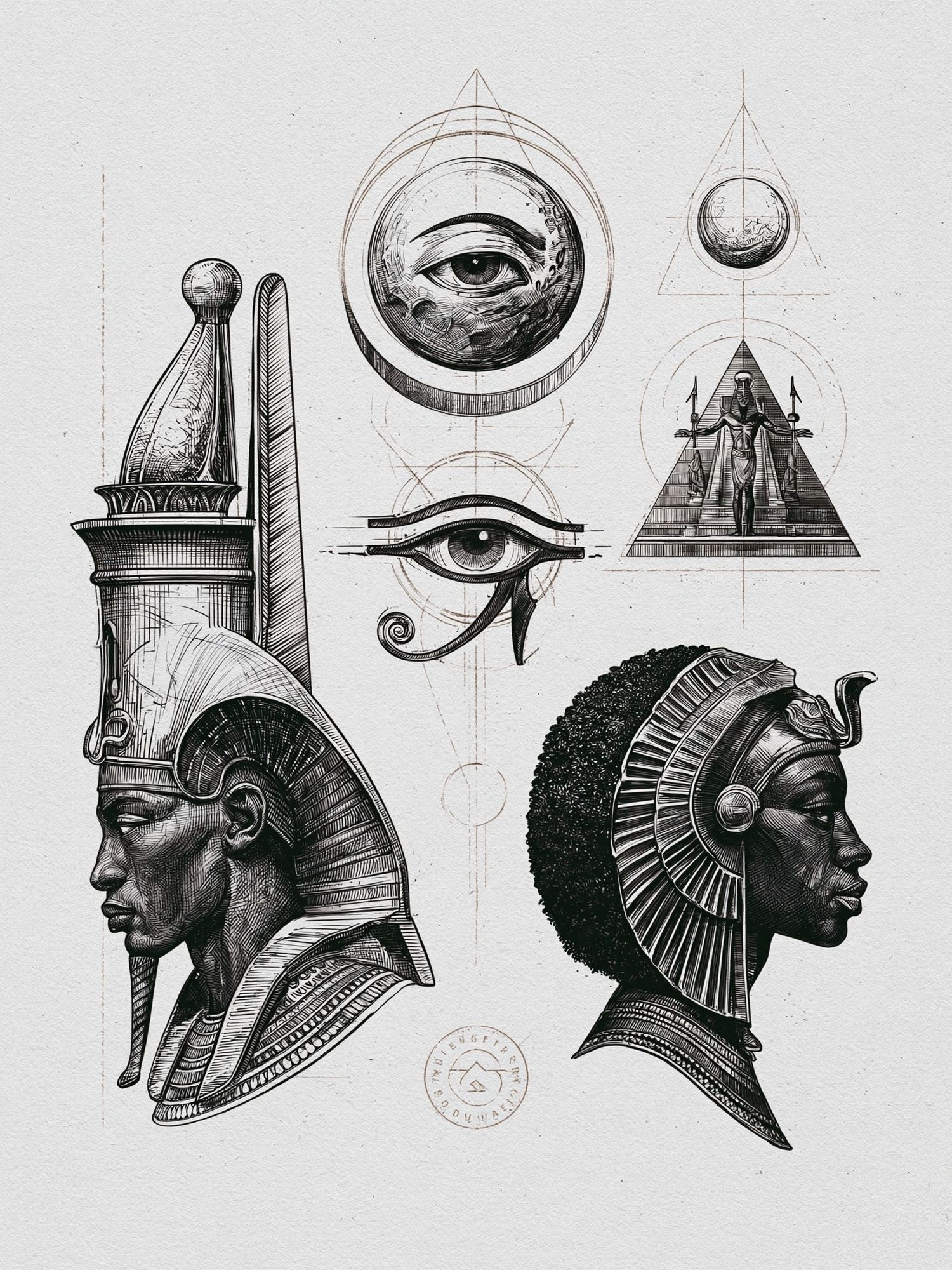 Egyptian Eye Study Illustration Poster. poster — illustration art