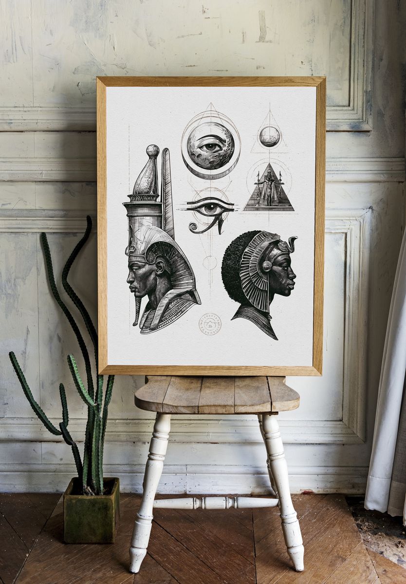 Egyptian Eye Study Illustration Poster. room preview
