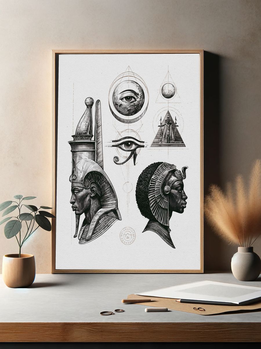 Egyptian Eye Study Illustration Poster. — room view 2