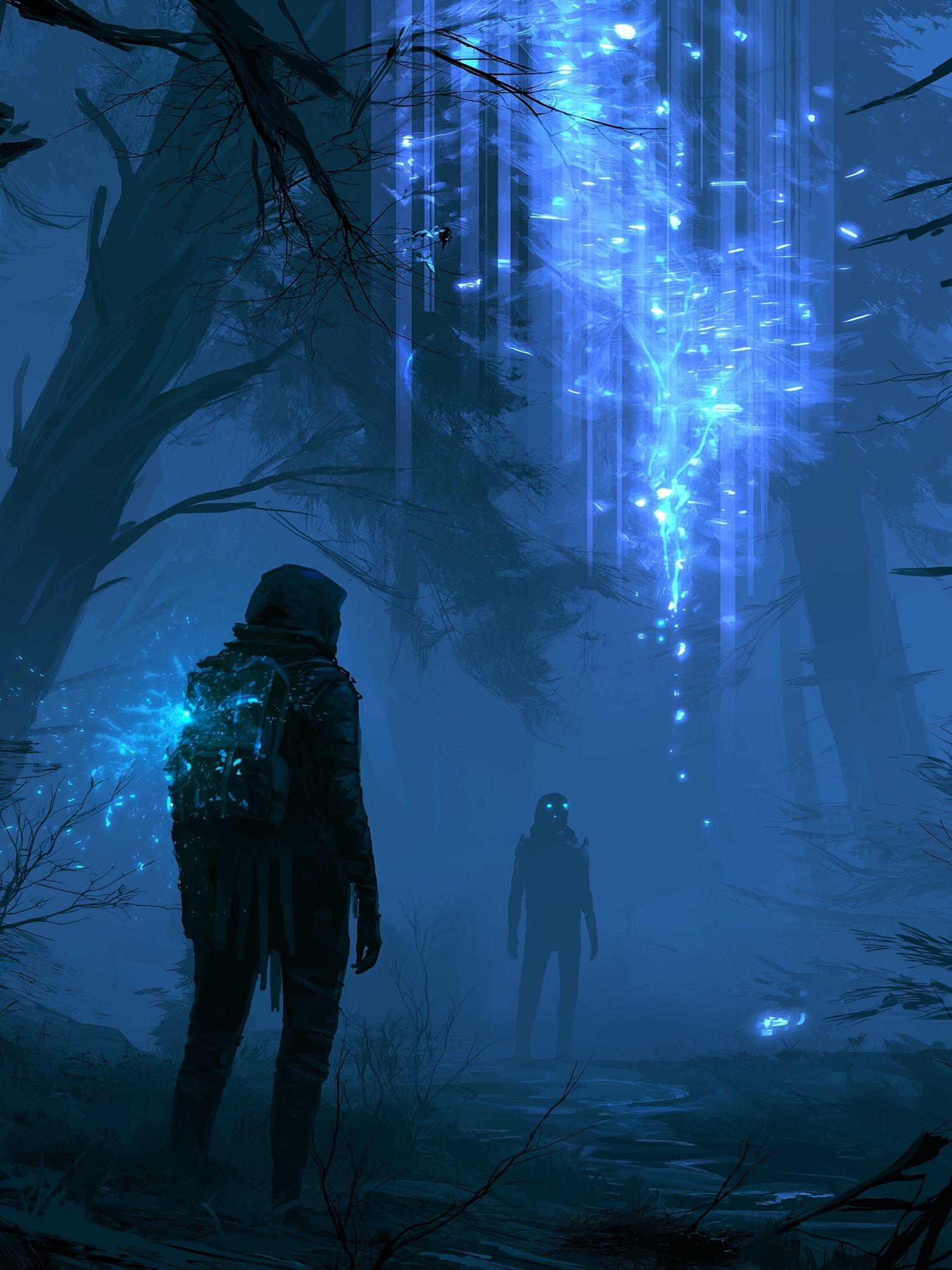 Neon Forest Encounter Print. poster — illustration art