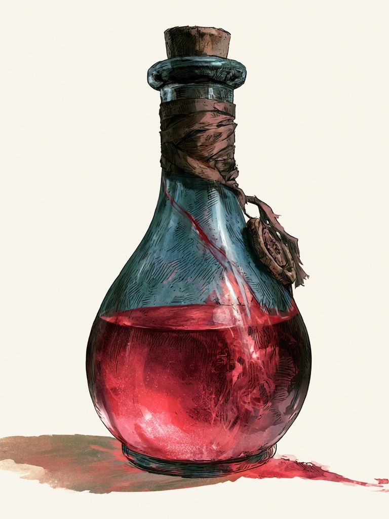 Mystic Potion Bottle Illustration Poster. poster detail