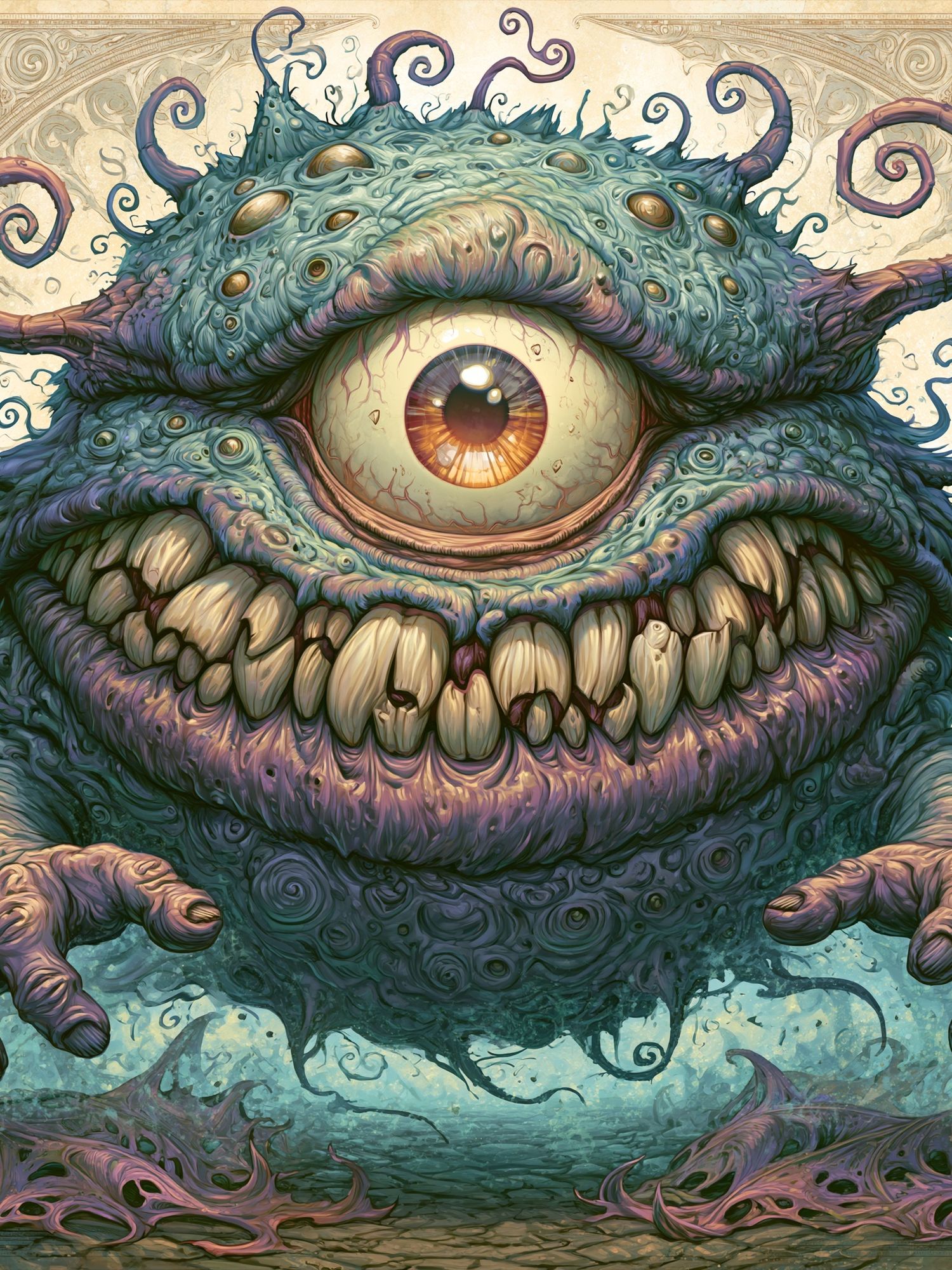 Cyclopean Monster Digital Art Poster. poster — illustration art