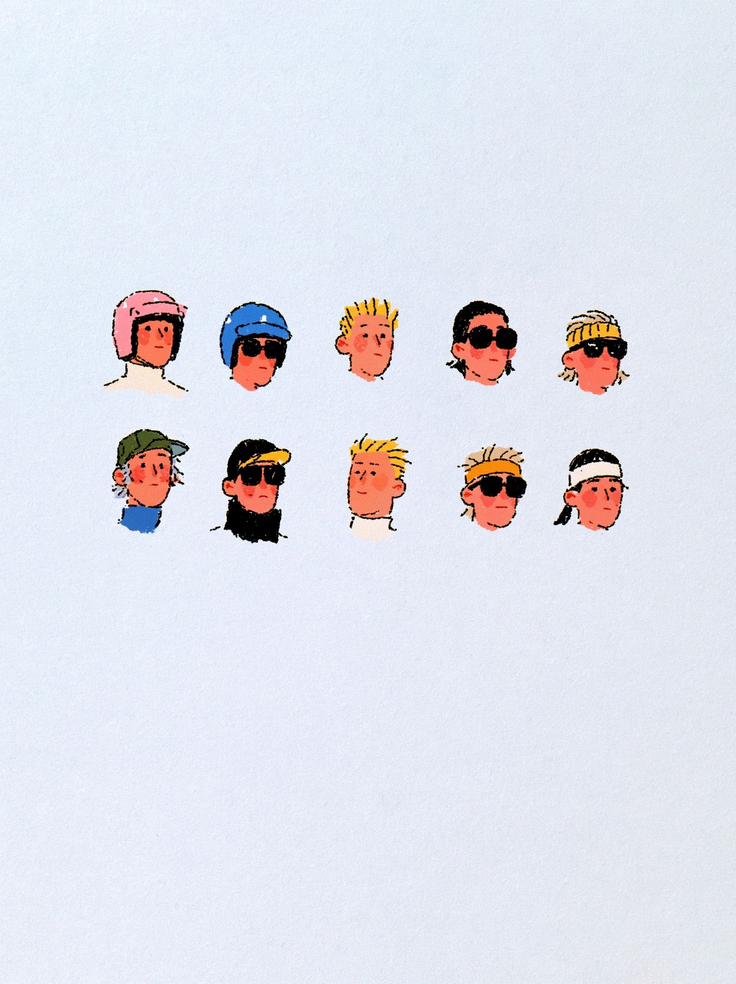 Pop Art Faces Illustration Poster. poster detail