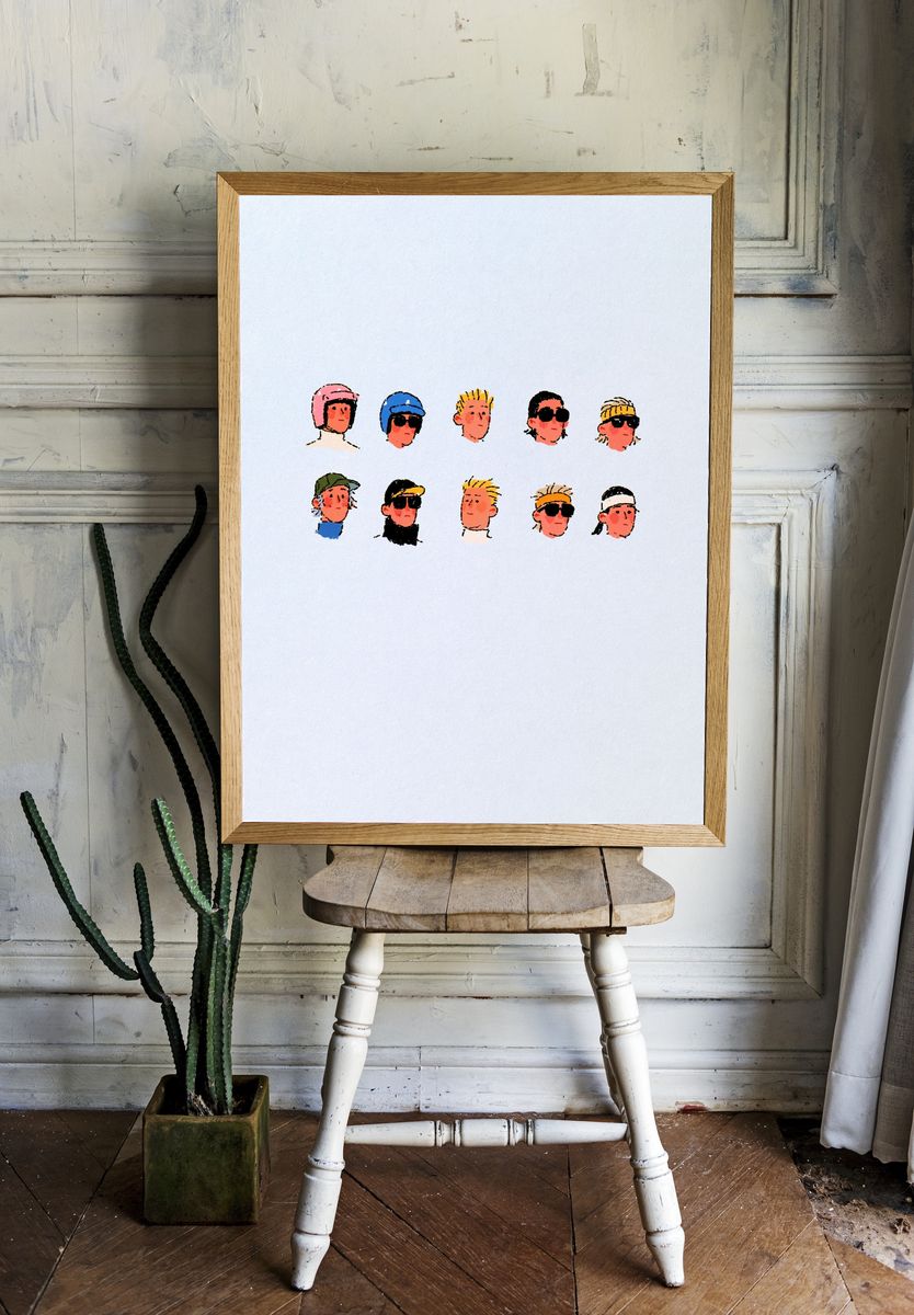 Pop Art Faces Illustration Poster. room preview