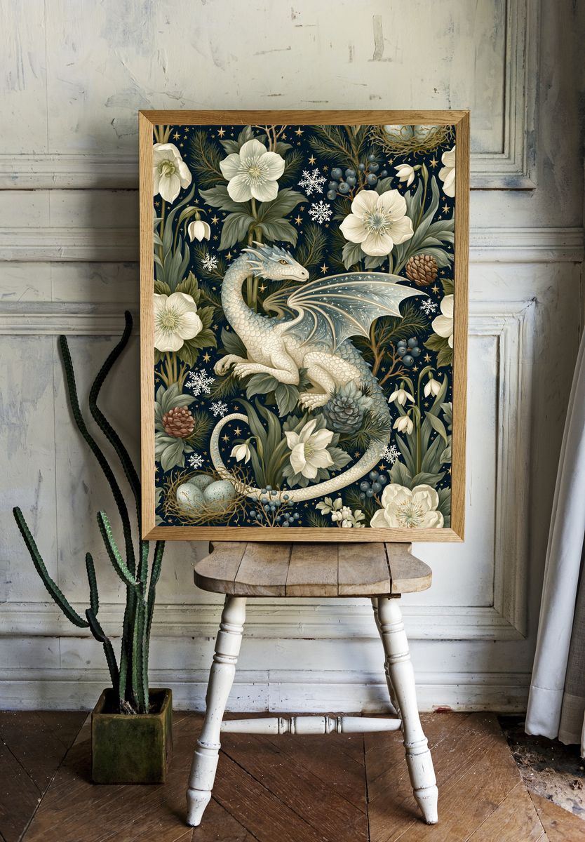 Celestial Dragon Botanical Print. — room view 1