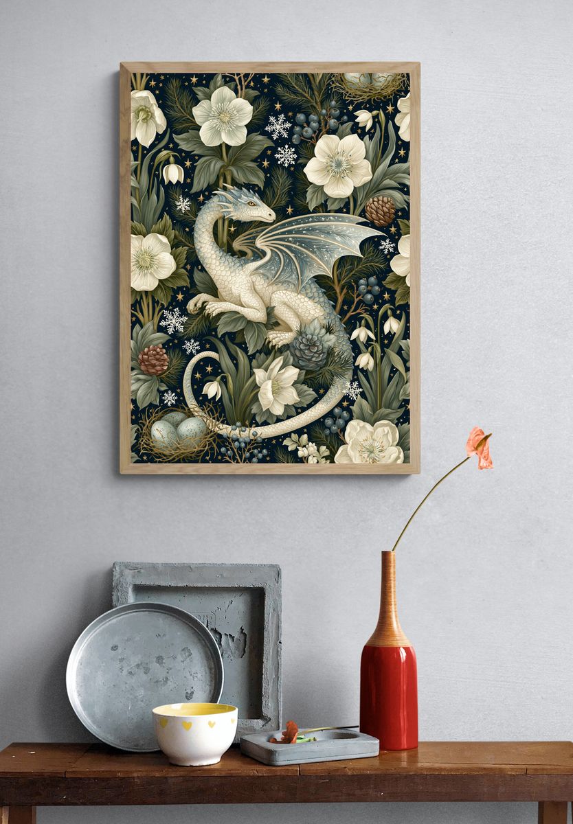 Celestial Dragon Botanical Print. — room view 3