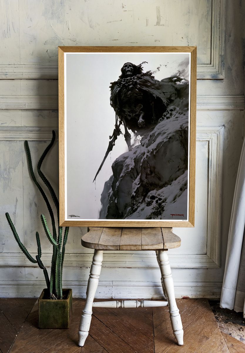 Grim Reaper Skull Illustration Poster. room preview