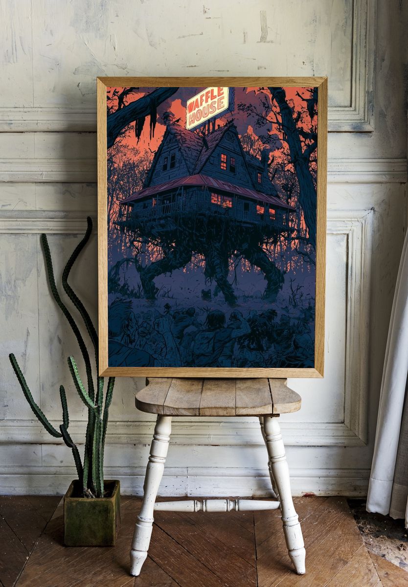 Waffle House Horror Illustration Poster. room preview
