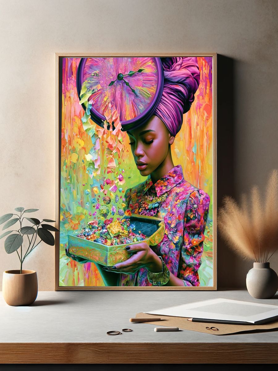 Dreamlike Portrait Illustration Poster. — room view 2