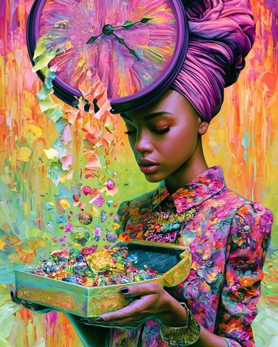Dreamlike Portrait Illustration Poster.