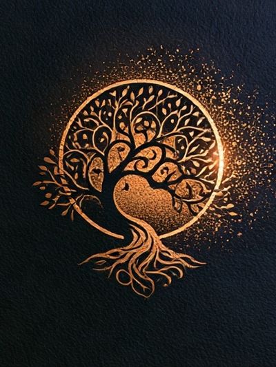 Golden Tree of Life Illustration Poster.