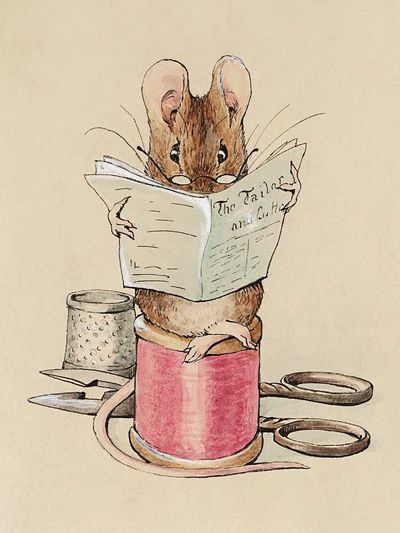 Tailor Mouse (1902) watercolor art. poster