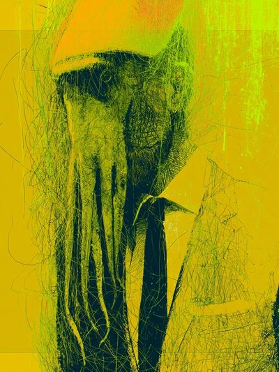 Neon Skull Abstract Print. poster print