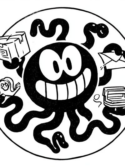 Smiling Octopus Cartoon Print. poster