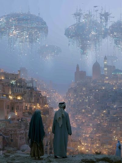 Futuristic Cityscape — Surreal Print. poster