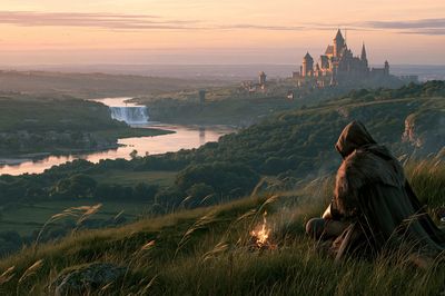 Fantasy Castle at Dawn Print. poster